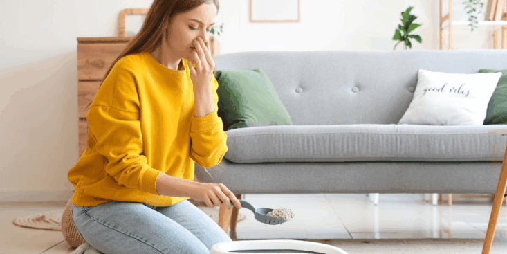 Ce produit Action à moins de 3 euros pour enlever toutes les mauvaises odeurs de la litière du chat