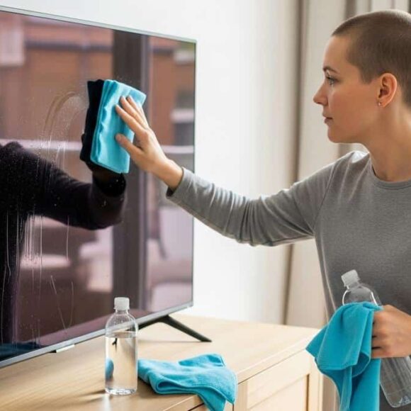 Marre des traces sur votre écran télé ? L’astuce simple et sans détergent avec un seul ingrédient du placard