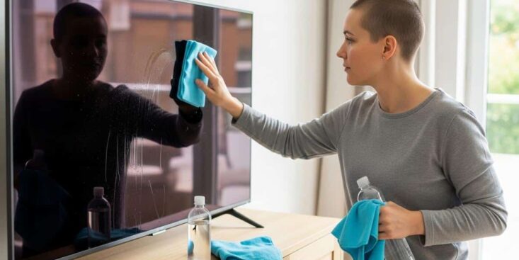 Marre des traces sur votre écran télé ? L’astuce simple et sans détergent avec un seul ingrédient du placard