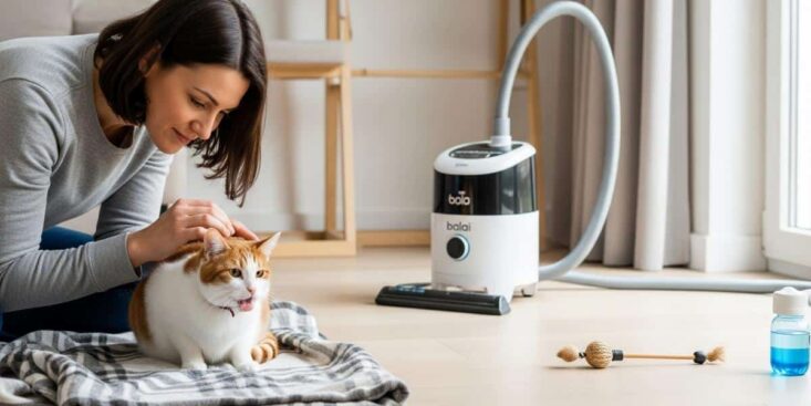 Soonnight.com -Aspirateur en marche, chat en panique ? Pourquoi ça l’angoisse et comment le rassurer chez vous