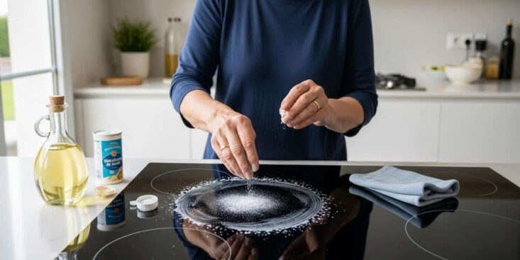 Marre des traces blanches sur vos plaques vitrocéramiques et induction? Le secret simple pour les effacer sans effort