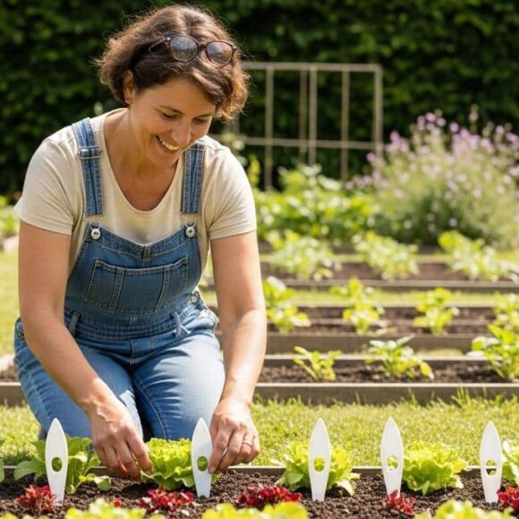 SoonNight - Jardin: plantez une fourchette en plastique pour éloigner chats et oiseaux et protéger vos semis
