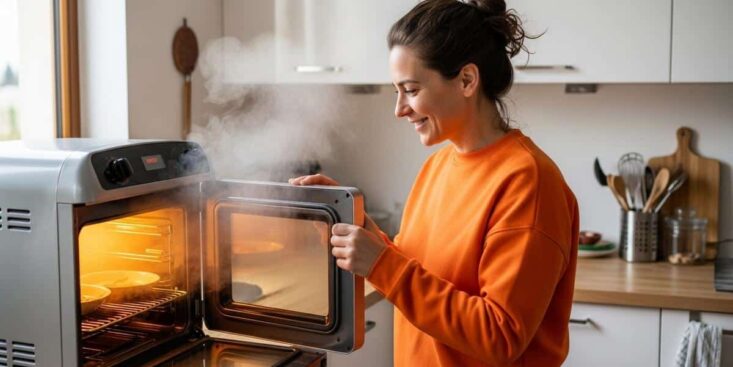 SoonNight - Cuisson au four: ouvrir la porte après cuisson réchauffe la maison naturellement