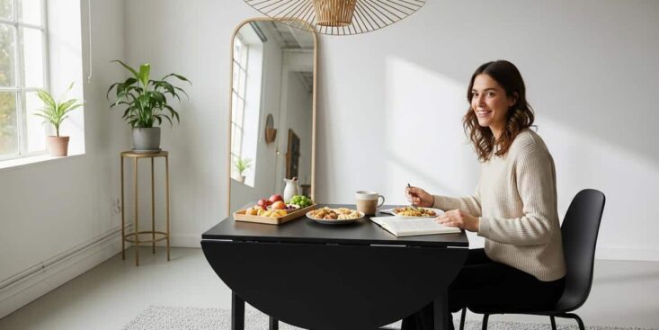 Lepointdujour.fr - Table Ikea: la solution gain de place qui transforme un petit espace en coin repas stylé