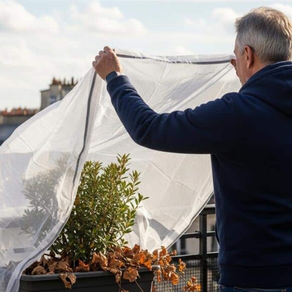 Lepointdujour.fr - Voile d’hivernage en novembre : protégez vos plantes des gelées avec 2 gestes, dont un discret au pied