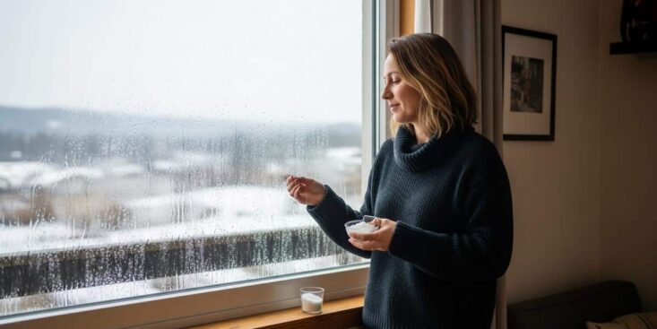 Soonnight - Buée sur les fenêtres en hiver : du sel sous la fenêtre, la condensation disparaît en quelques heures