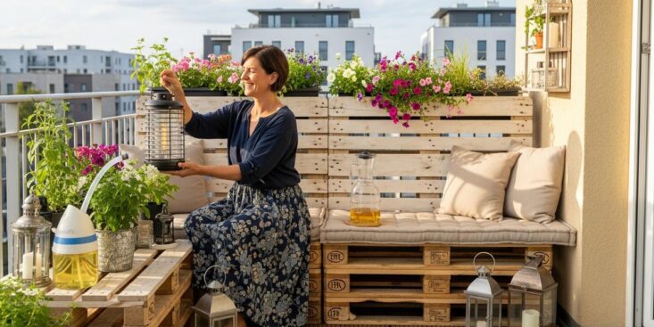 Soonnight - Balcon: palettes, lanternes et astuce au vinaigre blanc des jardiniers asiatiques réveillent votre balcon ou terrasse