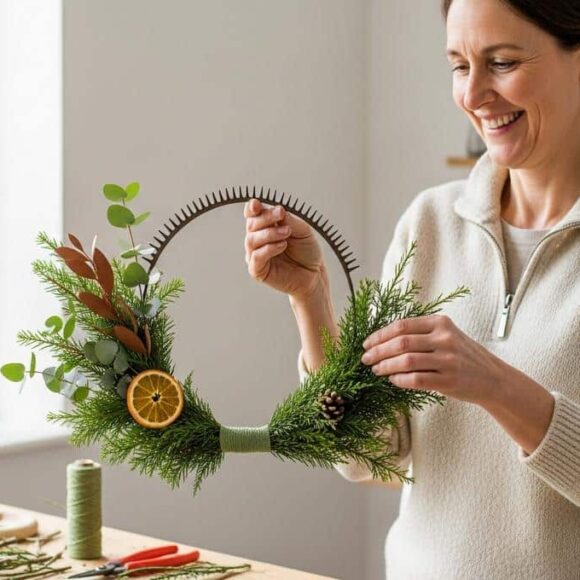 Soonnight - Couronne de Noël minimaliste: comment la fabriquer avec trois fois rien?