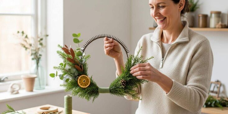 Soonnight - Couronne de Noël minimaliste: comment la fabriquer avec trois fois rien?