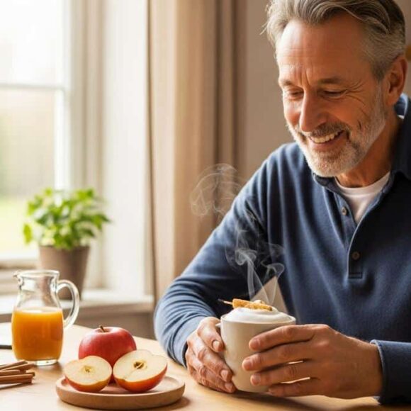 Soonnight - Latte pomme-cannelle maison: mousseux et réconfortant, prêt en 5 minutes